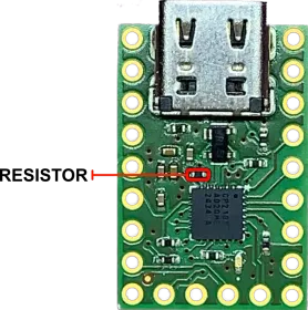 Top View with Resistor Highlighted
